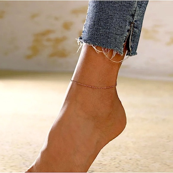 🔵𝟲𝟱%𝗢𝗙𝗙 𝗯𝘂𝗻𝗱𝗹𝗲𝘀 𝟯+🔵 NEW Thin Cable Chain Stainless Steel Anklet - Picture 4 of 15